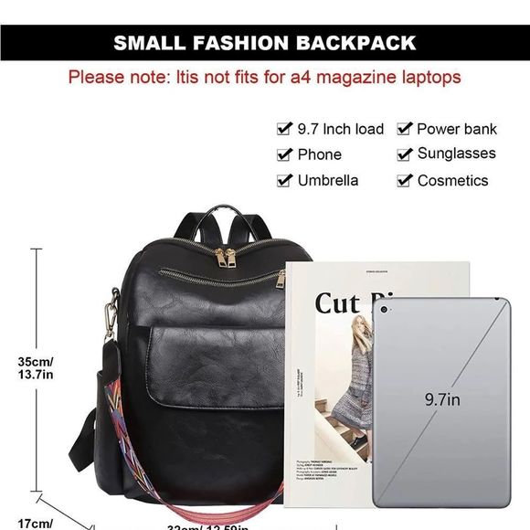 ❌❌SOLD❌❌Black Vegan Leather Backpack - Picture 14 of 14